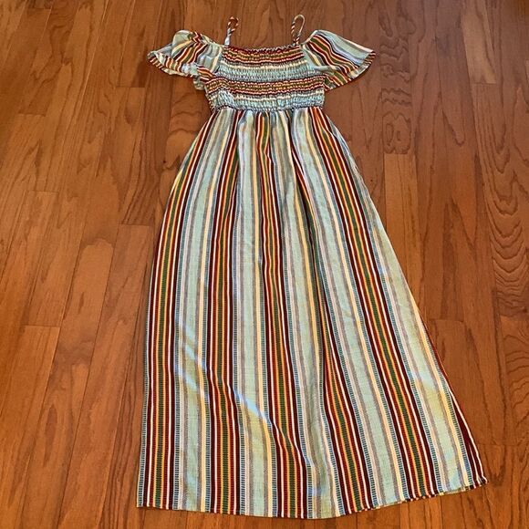 Monteau Spaghetti strap/cold shoulder maxi dress. Beautiful bright colorsNWOT - Picture 1 of 8